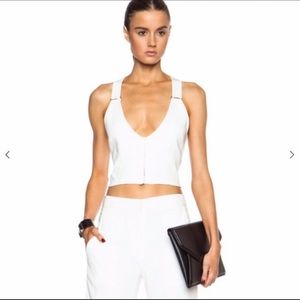 A.L.C Bea viscose white crop top